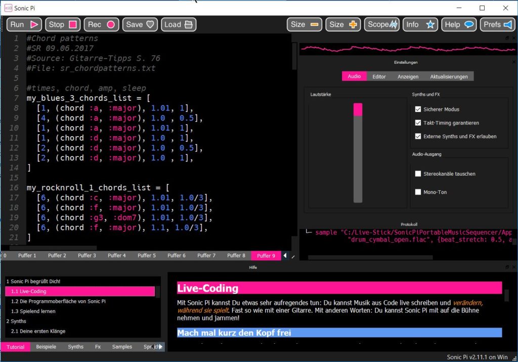 Sonic Pi Music Sequencer